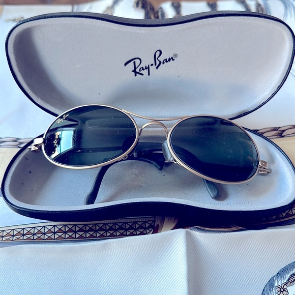 VINTAGE B&L RAY-BAN W2177 G15 GOLD ECLIPSE BIKERS ORBS SUNGLASSES - Picture 1 of 6
